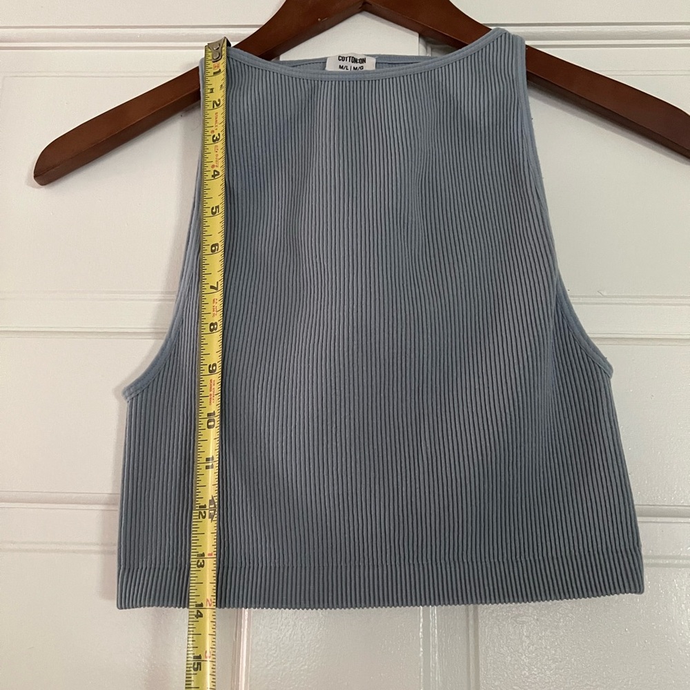 Cotton On Ribbed Gray/Green Tank Top